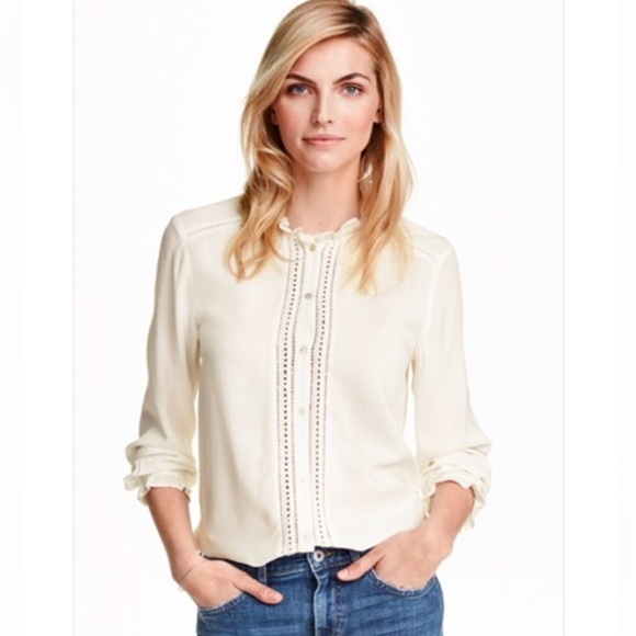 H&M Tops - Shirt with Eyelet Embroidery